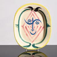 Pablo Picasso Tete de Faune Dish , Platter, Madoura (A.R. 51) - Sold for $8,320 on 12-03-2022 (Lot 772).jpg